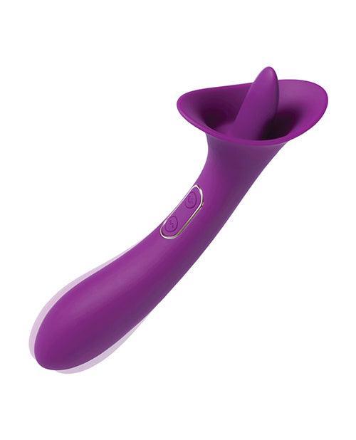 image of product,Adele Clit Licking Tongue Vibrator W- G Spot Stimulator - Purple - SEXYEONE