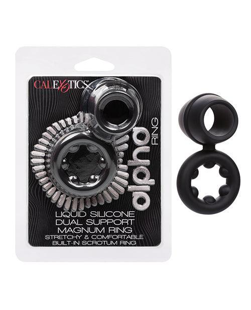 image of product,Alpha Liquid Silicone Dual Magnum Ring - Black - SEXYEONE