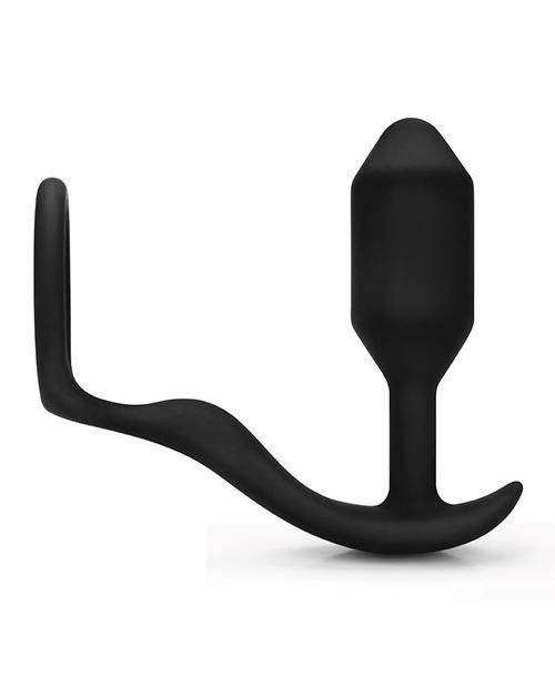 image of product,B-vibe Snug & Tug Weighted Silicone & Penis Ring - 128 G Black - SEXYEONE