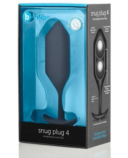 B-vibe Weighted Snug Plug 4 - 257 G Black - {{ SEXYEONE }}