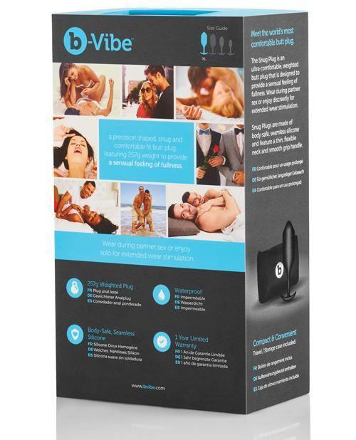 product image,B-vibe Weighted Snug Plug 4 - 257 G Black - SEXYEONE