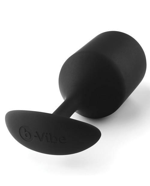 B-vibe Weighted Snug Plug 4 - 257 G Black - {{ SEXYEONE }}