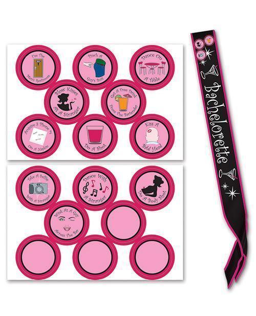 product image, Bachelorette Sash W-stick On Badges - SEXYEONE