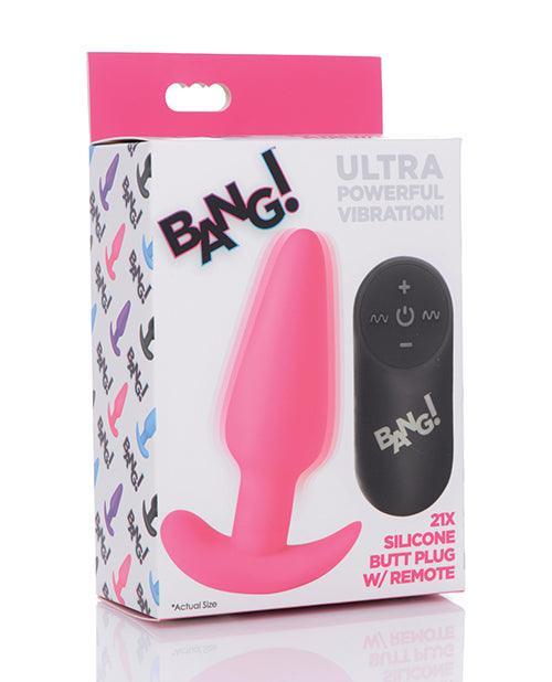 image of product,Bang! 21x Vibrating Silicone Butt Plug W/remote - SEXYEONE