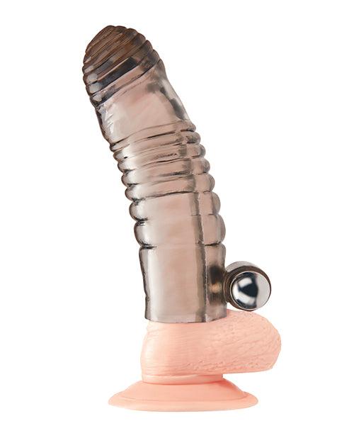 image of product,Blue Line C & B 5.25" Vibrating Penis Enhancing Sleeve Extension - Smoke - SEXYEONE