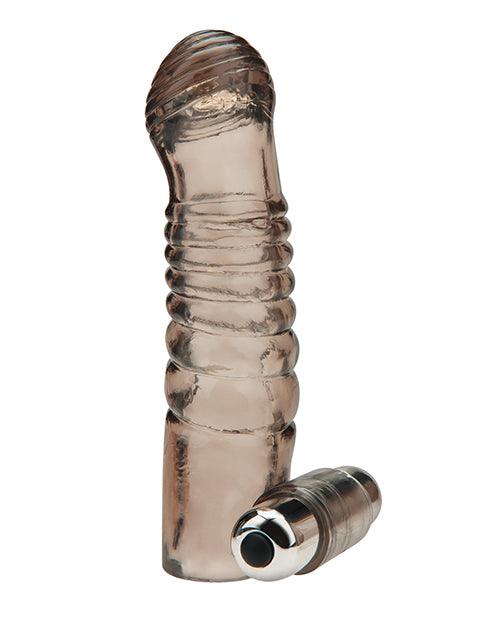 image of product,Blue Line C & B 5.25" Vibrating Penis Enhancing Sleeve Extension - Smoke - SEXYEONE