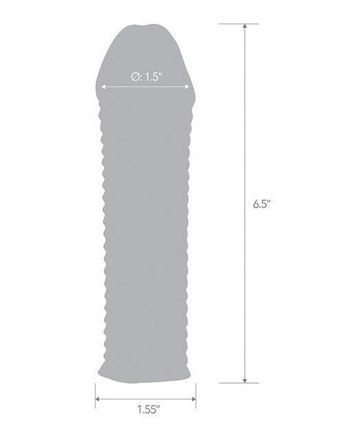 image of product,Blue Line C & B 6.5" Textured Penis Enhancing Sleeve Extension - Clear - SEXYEONE