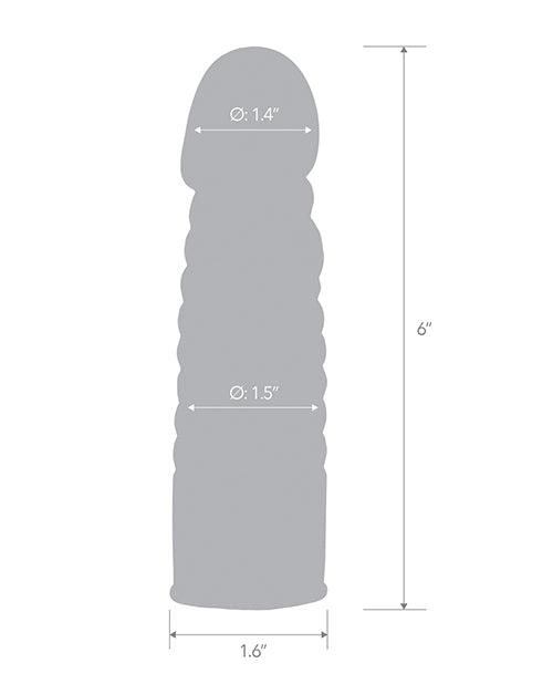 product image,Blue Line C & B 6" Ribbed Realistic Penis Enhancing Sleeve Extension - Smoke - SEXYEONE