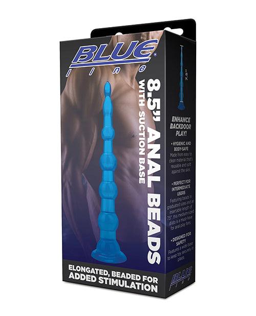 product image, Blue Line C & B 8.5" Anal Beads W/suction Base - Jelly Blue - SEXYEONE