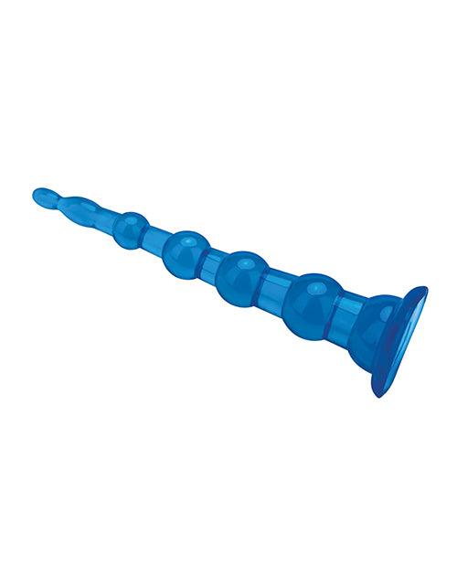 image of product,Blue Line C & B 8.5" Anal Beads W/suction Base - Jelly Blue - SEXYEONE