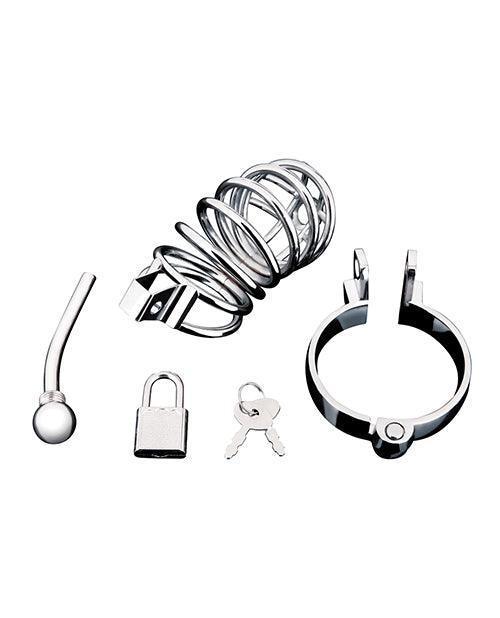 image of product,Blue Line Urethral Play Cage - Silver - SEXYEONE