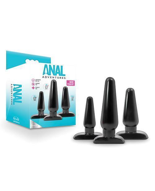 product image, Blush Anal Adventures Basic Plug Kit - Black - SEXYEONE