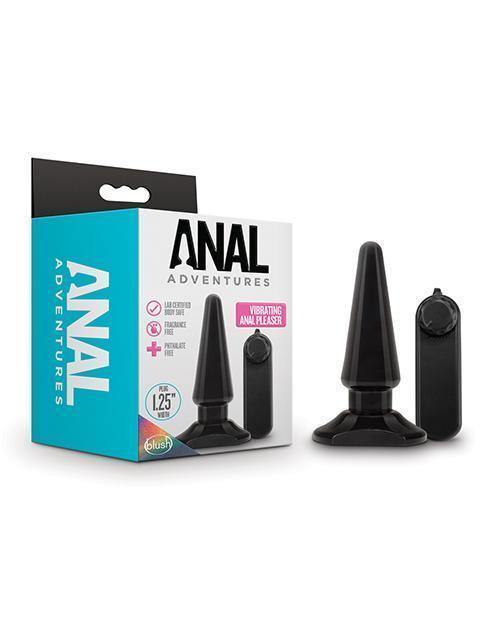 product image, Blush Anal Adventures Basic Vibrating Anal Pleaser - Black - SEXYEONE