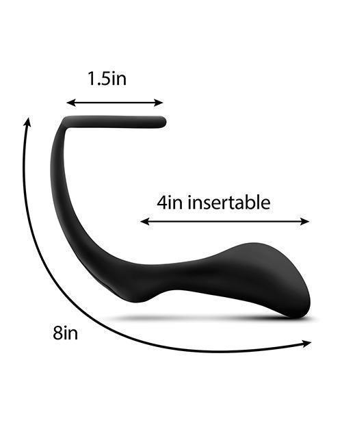 image of product,Blush Anal Adventures Cock Ring Plug - Black - SEXYEONE