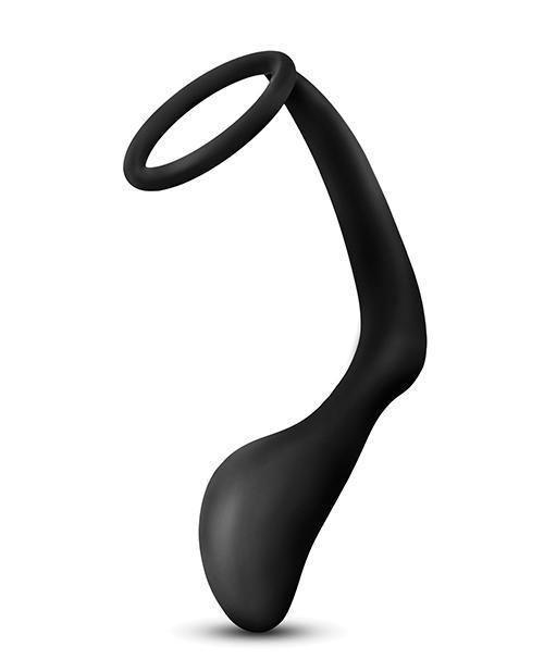 image of product,Blush Anal Adventures Cock Ring Plug - Black - SEXYEONE