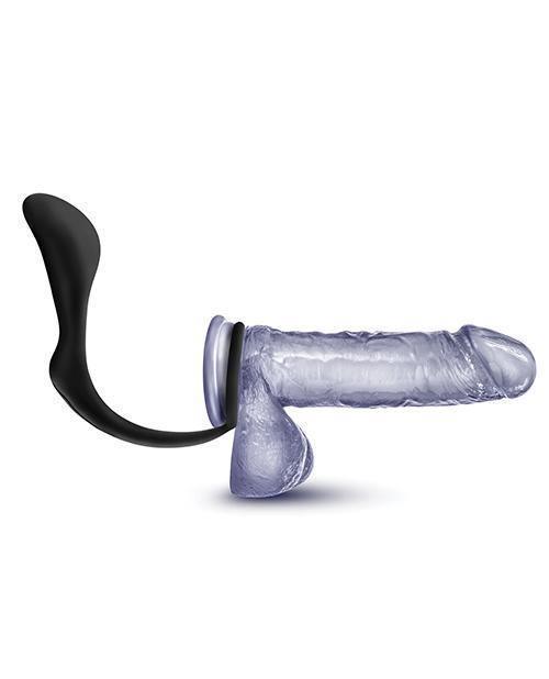 image of product,Blush Anal Adventures Cock Ring Plug - Black - SEXYEONE