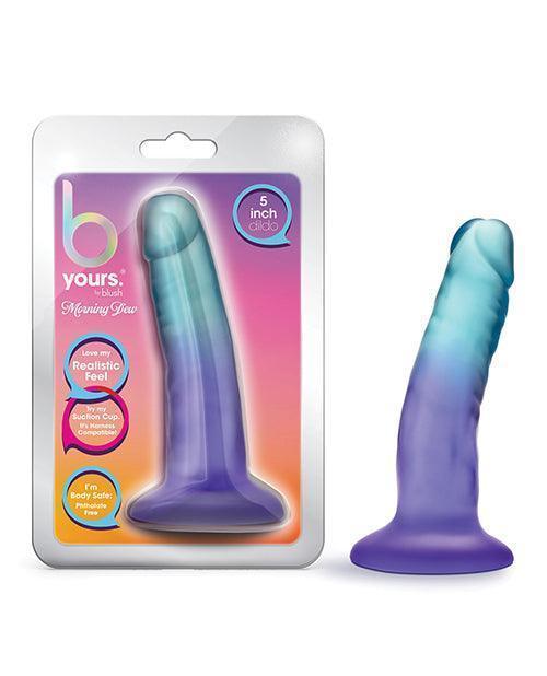 product image, Blush B Yours 5" Morning Dew Dildo - Sapphire - SEXYEONE