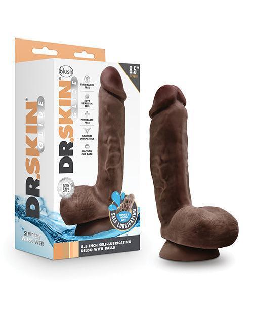 product image, Blush Dr. Skin Glide 8.5" Self Lubricating Dildo W/balls - {{ SEXYEONE }}