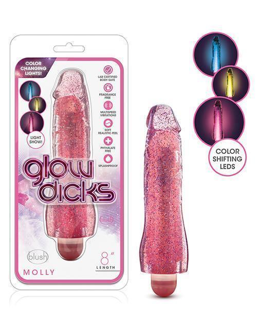 product image, Blush Glow Dicks Glitter Vibrator Molly - SEXYEONE