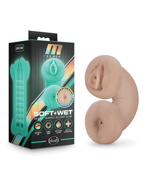 product image, Blush M For Men Soft And Wet Double Trouble Glow In The Dark - Ivory - SEXYEONE