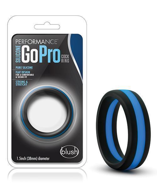 product image, Blush Performance Silicone Go Pro Cock Ring - Black-blue - SEXYEONE