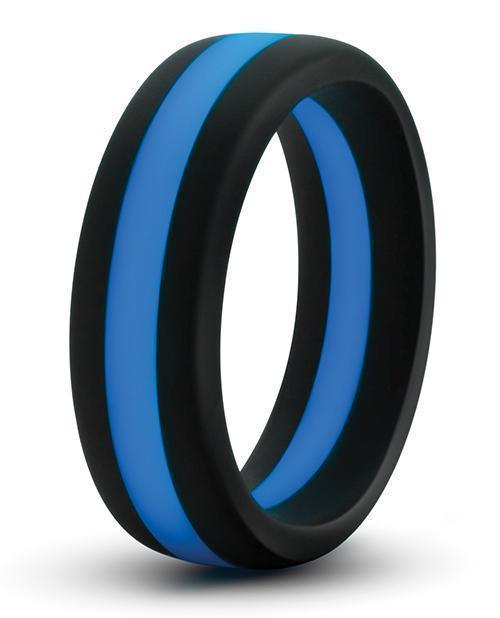image of product,Blush Performance Silicone Go Pro Cock Ring - Black-blue - SEXYEONE
