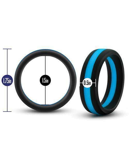 image of product,Blush Performance Silicone Go Pro Cock Ring - Black-blue - SEXYEONE
