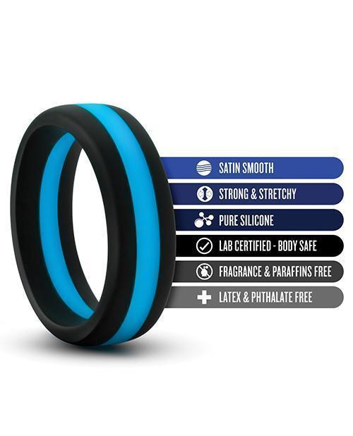 image of product,Blush Performance Silicone Go Pro Cock Ring - Black-blue - SEXYEONE