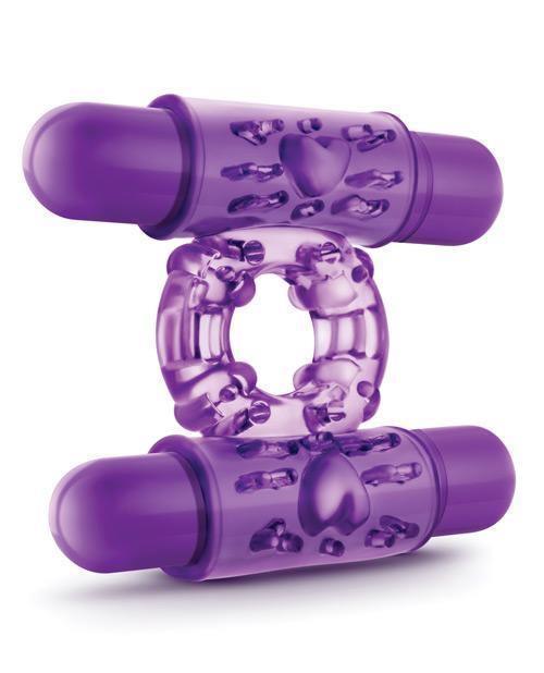 image of product,Blush Play With Me Double Play Dual Vibrating Cockring - Purple - SEXYEONE
