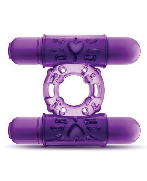 image of product,Blush Play With Me Double Play Dual Vibrating Cockring - Purple - SEXYEONE