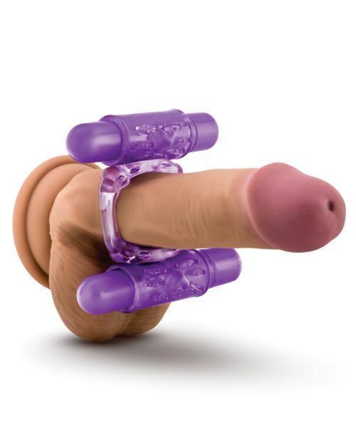 image of product,Blush Play With Me Double Play Dual Vibrating Cockring - Purple - SEXYEONE