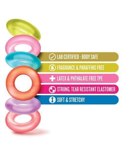 product image,Blush Play With Me King Of The Ring - Asst. Colors Set Of 6 - SEXYEONE