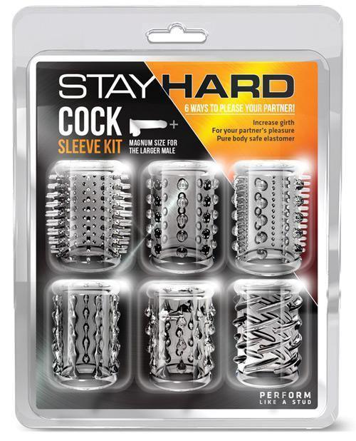 product image, Blush Stay Hard Cock Sleeve Kit - Clear Box Of 6 - SEXYEONE