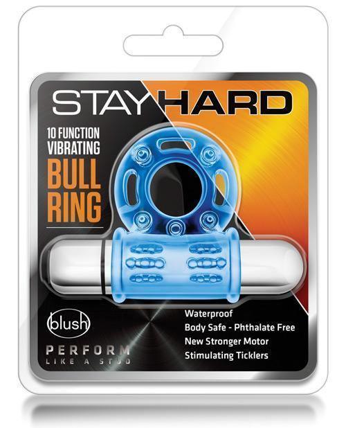 product image, Blush Stay Hard Mega Vibrating Bull Ring - Blue - SEXYEONE