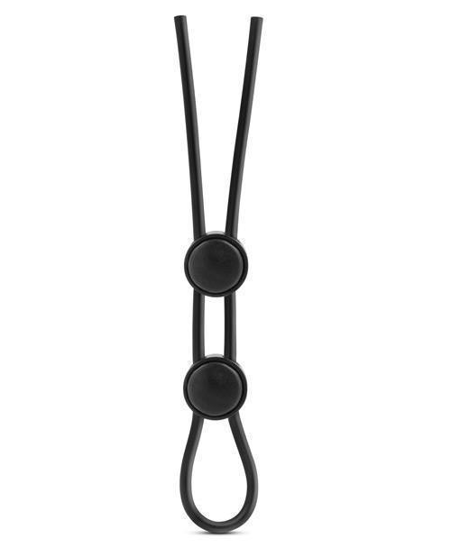 image of product,Blush Stay Hard Silicone Double Loop Cock Ring - Black - SEXYEONE