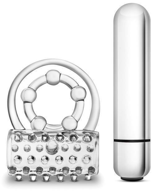 image of product,Blush Stay Hard Super Clitifier Cock Ring - Clear - SEXYEONE