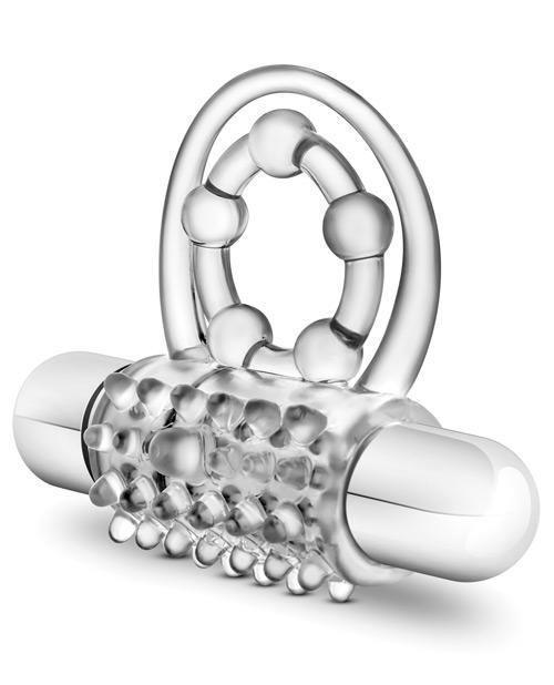 image of product,Blush Stay Hard Super Clitifier Cock Ring - Clear - SEXYEONE