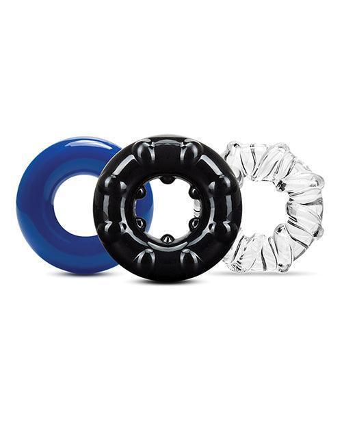 product image,Blush Stay Hard Triple Stretch Cock Rings - Pack Of 3 - SEXYEONE