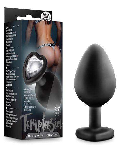 product image, Blush Temptasia Bling Plug Medium - Black - SEXYEONE 