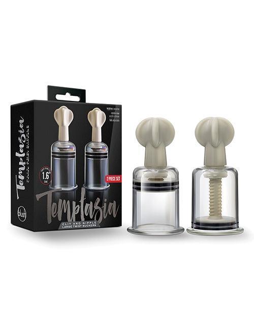 product image, Blush Temptasia Clit & Nipple Large Twist Suckers - Clear Set Of 2 - SEXYEONE