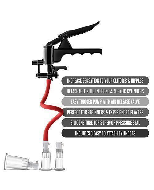 image of product,Blush Temptasia Clitoris & Nipple Pleasure Enhancement Pump System - SEXYEONE