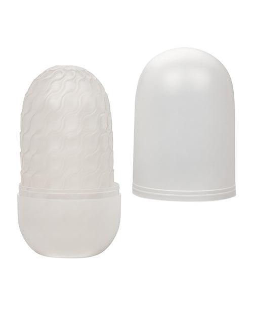 image of product,Boundless Reversible Ribbed Stroker - White - SEXYEONE