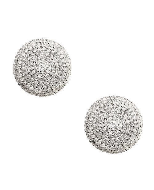 product image, Burlesque Big O Crystal Jewel Reusable Silicone Nipztix - Silver O-s - SEXYEONE