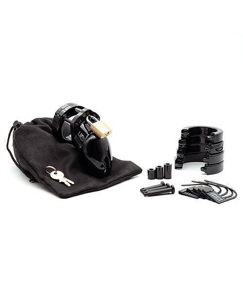 image of product,Cb-6000 2 1-2" Cock Cage & Lock Set - Black - {{ SEXYEONE }}
