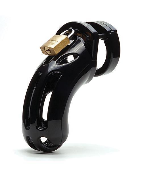 product image, Cb-6000 3 3-4" Curved Cock Cage & Lock Set - Black - {{ SEXYEONE }}