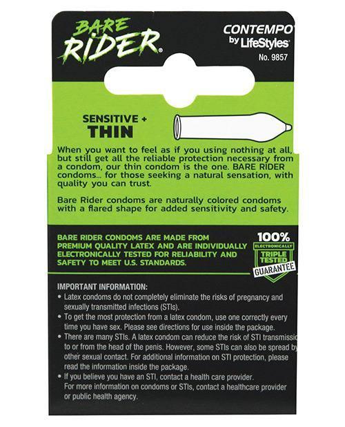 product image,Contempo Bare Rider Thin Condom Pack - Pack Of 3 - SEXYEONE