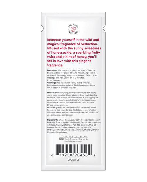 image of product,Coochy Seduction Shave Cream Foil - .5 Oz Honeysuckle/citrus - SEXYEONE