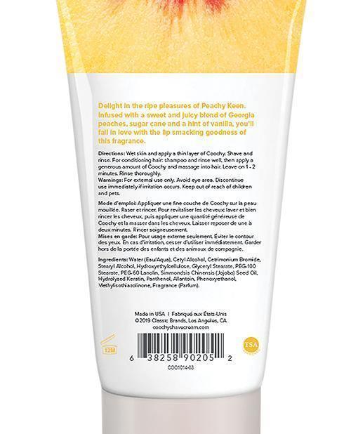 image of product,Coochy Shave Cream - 3.4 Oz Peachy Keen - SEXYEONE