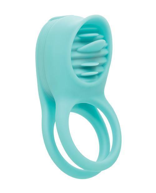 Couple's Enhancers Silicone Rechargeable French Kiss Enhancer - Teal - SEXYEONE 