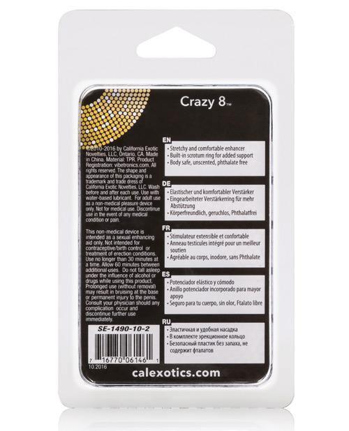 image of product,Crazy 8 Enhancer Double Cock Ring - Black - SEXYEONE